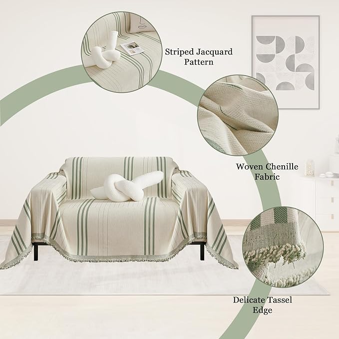 DREAMINGO Armchair Cover Washable Chenille Sofa Protector