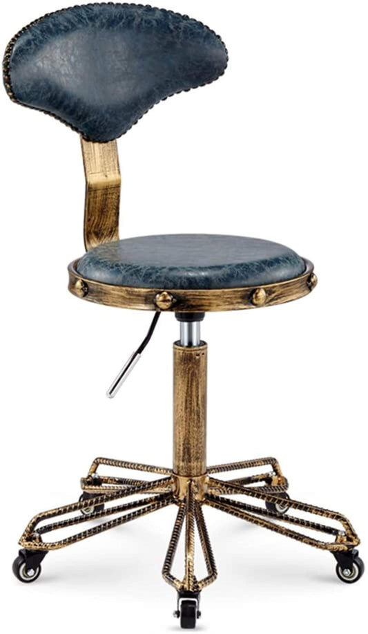 ngddf2haa Bar Chair Lift Rotating High Stool Back Stool Bar Stool Hairdressing Work Bench Beauty Chair Beauty Stool 47-60 cm with Backrest (Color : B) (Color : E)