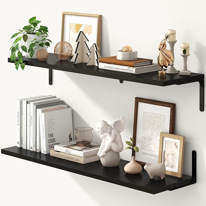 Fun Memories Deep Floating Shelves, 36W x 8D Floating Shelves Set of 2