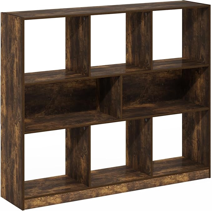 Furinno DALY Book Shelf, 8-Cube Bookshelf, Horizontal Cube Storage Organizer