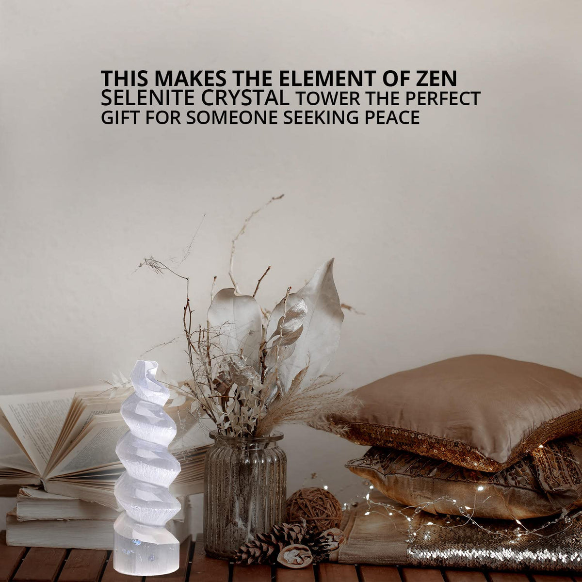 Himalayan Glow WBM Crystal Spiral Selenite