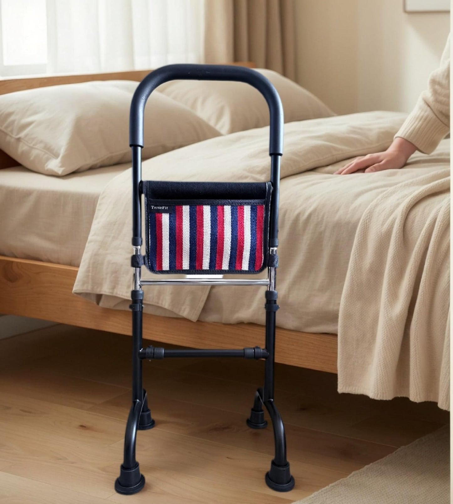 Knee Replacement Recovery Aid; Stand Assist Aid for Elderly; Couch Toilet Assist Rails; Quad Canes Mobility Aids for Short Indoor Movements; Height Adjustable; Weight 5lbs Bear 350lbs