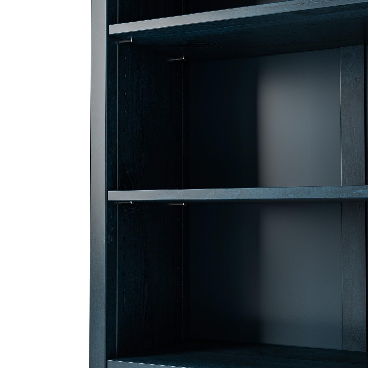 Camaflexi Shaker Style 4 Shelf Bookcase/Solid Wood / 48" High/Adjustable Shelving/Closed Back/Display Bookshelf for Living Room, Bedroom, Home and Office, Deep Ocean Blue