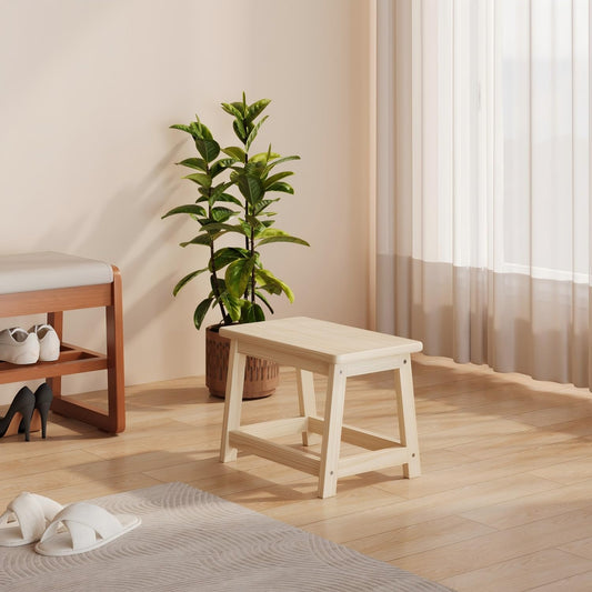 Wooden Step Stool, Foot Stool, Shoe Bench, Small Side End Table, Small Sofa Foot Stool for Bathroom Living Room Bedroom Kitchen Entryway Modern Sturdy 16.5x11x11.8inchs (Natural)