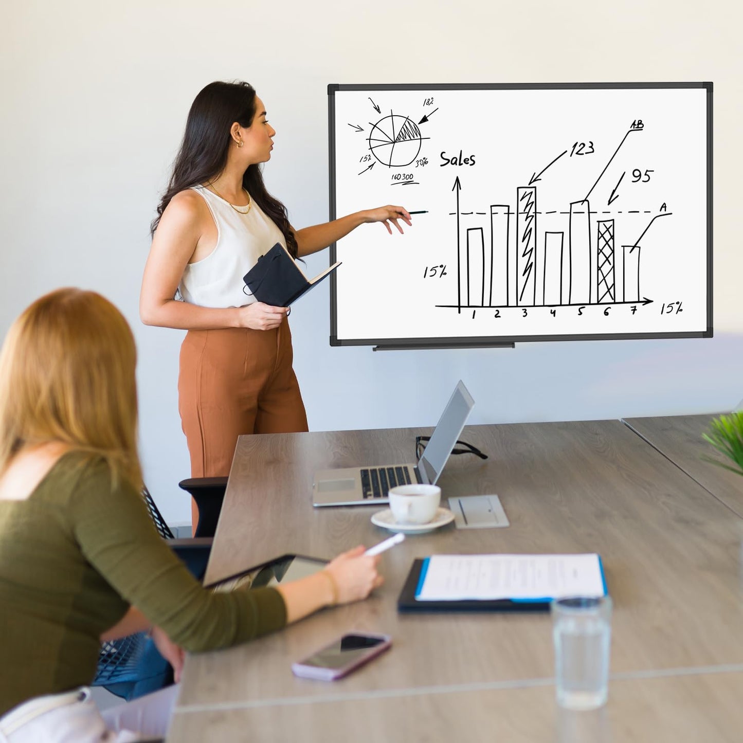 XBoard Magnetic Dry Erase Board/Whiteboard 36 X 24 Inches, White Board with Black Aluminum Frame for Home, Office, School