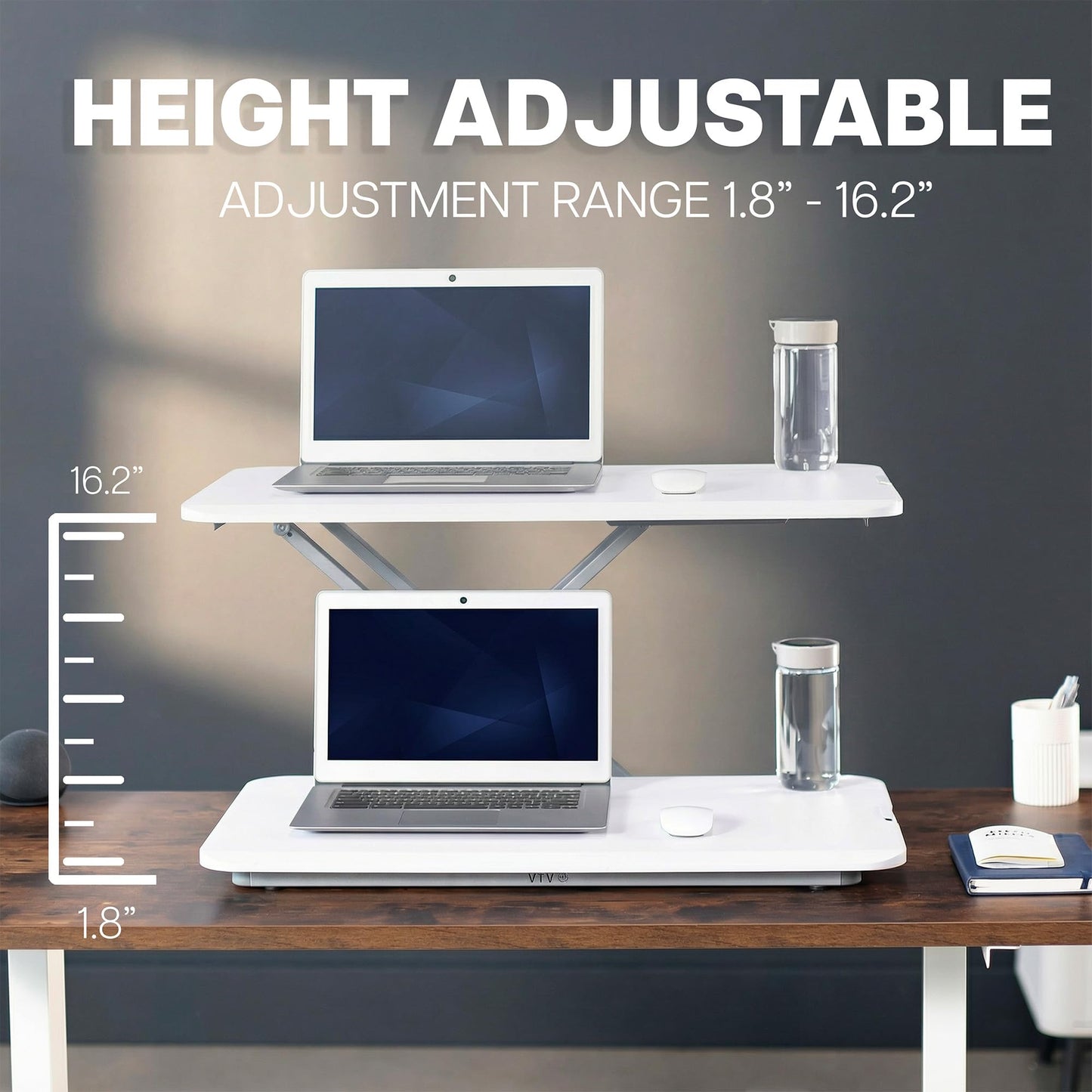 VIVO White 29 inch Single Top Standing Desk Converter, DESK-V000UW