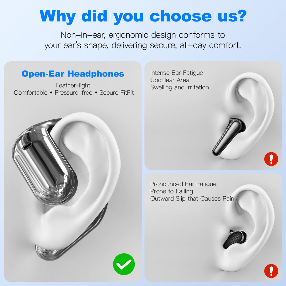 Real-Time AI Translation Earbuds, Open-Ear Audifonos Traductores Inglés Español Two-Way Translator Headphones, Bluetooth Wireless Earhooks for Business, Travel, Learning, Meetings (Pure White)