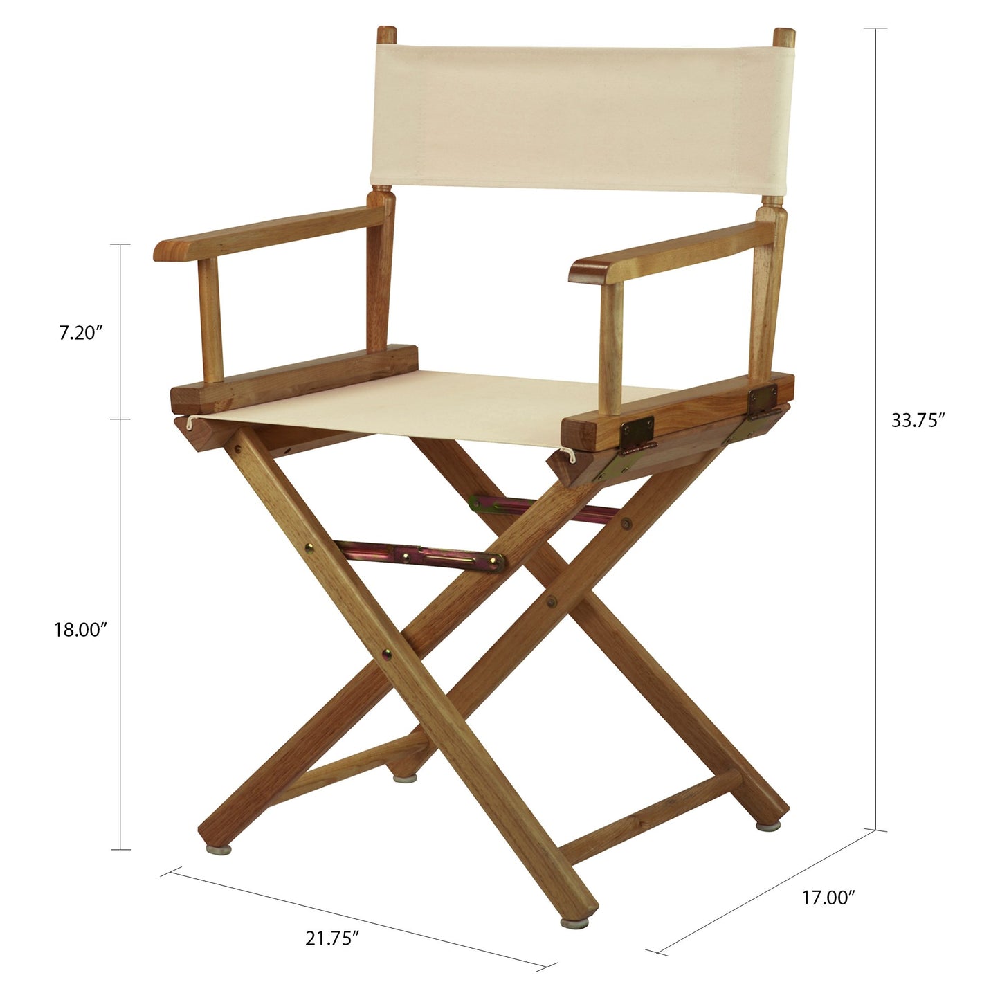 Casual Home 18" Director's Chair Natural Frame with Wheat Canvas