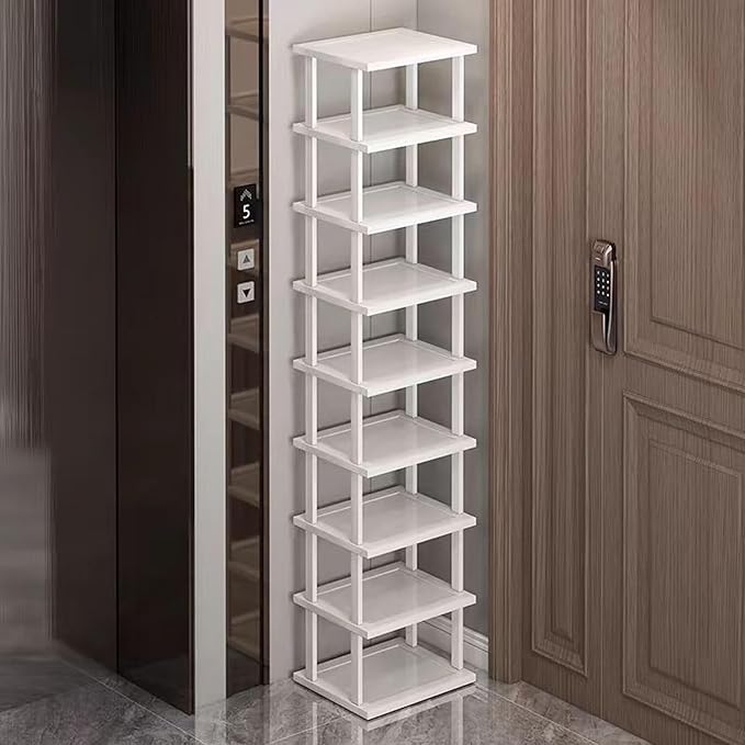 SAN HE Bamboo Shoe Rack 17 Tier- Vertical Shoe Rack