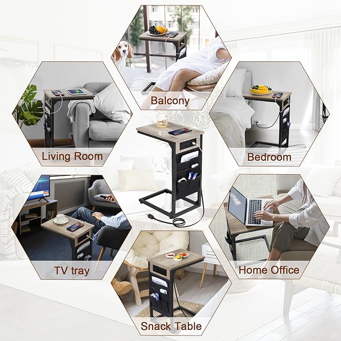AMHANCIBLE C Shaped End Table