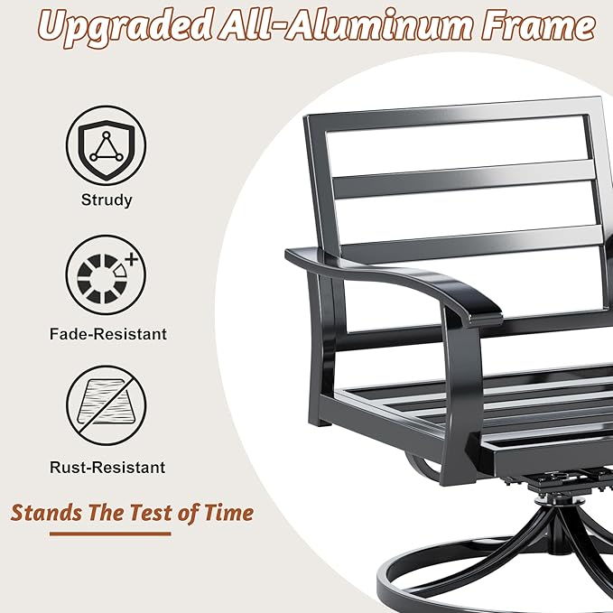 HOMREST Outdoor Swivel Rocker Patio Chairs