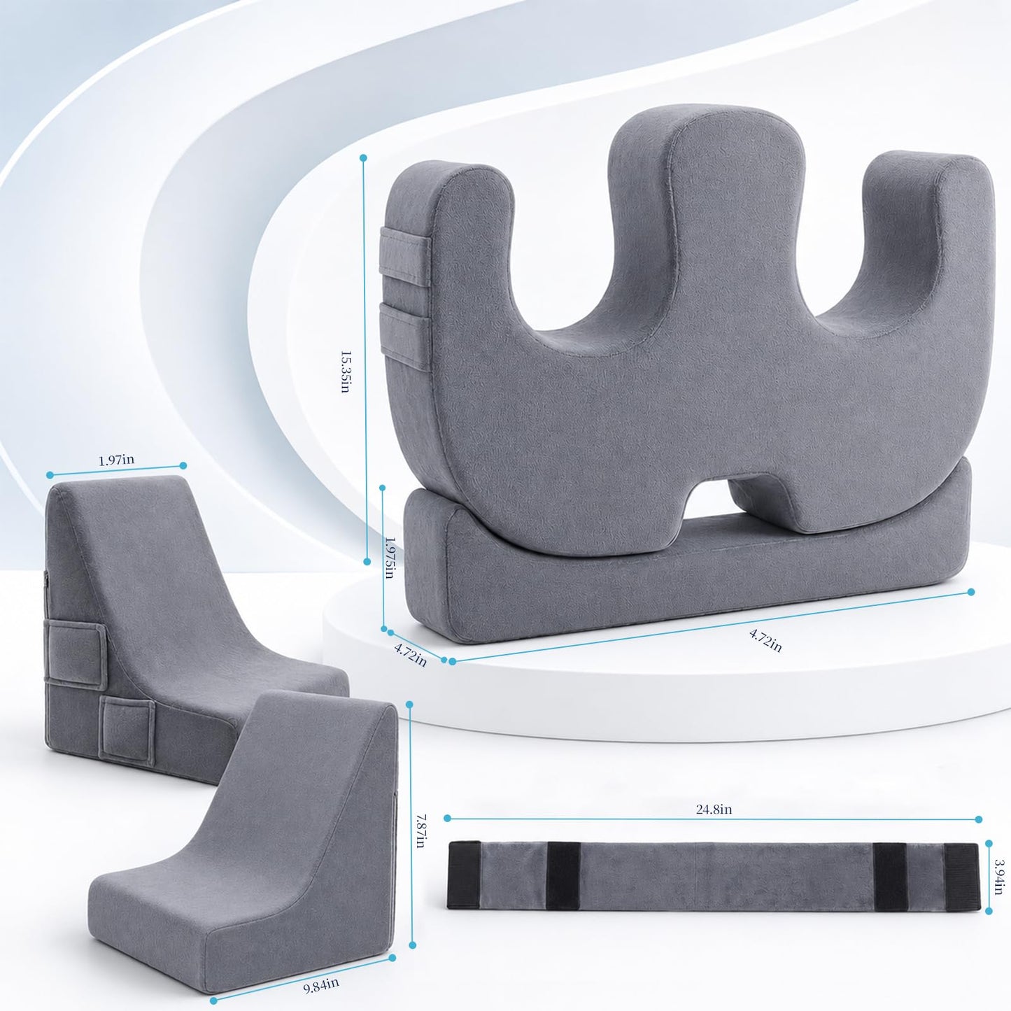 Patient Turning Device for Elderly,Adjustable Height Positioning Pillow with Handle,U-Shaped Bed Ridden Patient Nursing Supplies,Lift Assist Turning Pillow for Diaper Change,Bedsore Pressure Relief