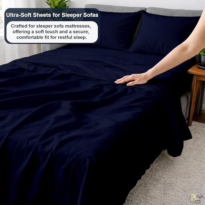 Cottington Lane Sleeper Sofa Sheets Queen Size, 4 Piece Premium Quality 100%