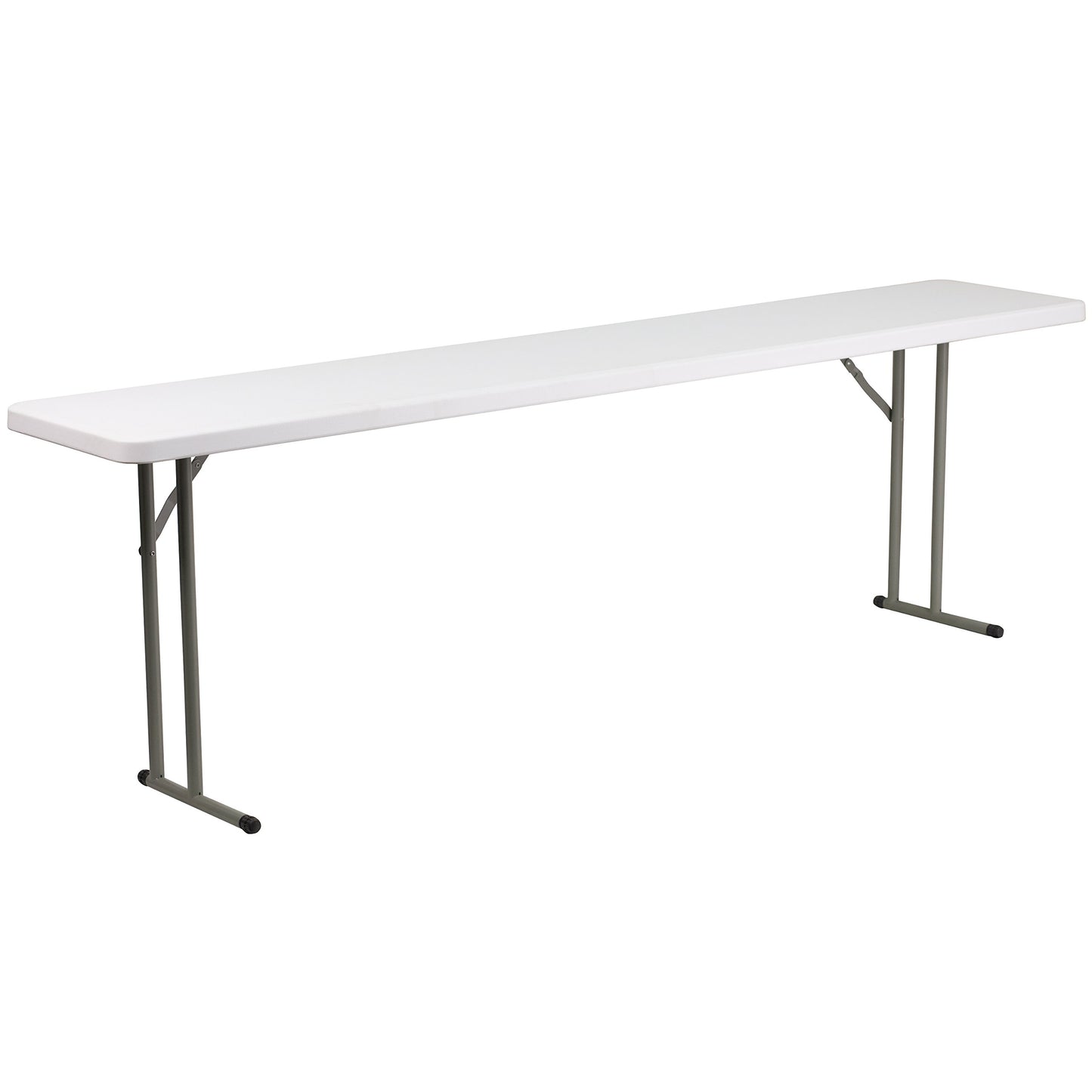 EMMA + OLIVER 8-Foot Granite White Plastic Folding Training/Seminar Table