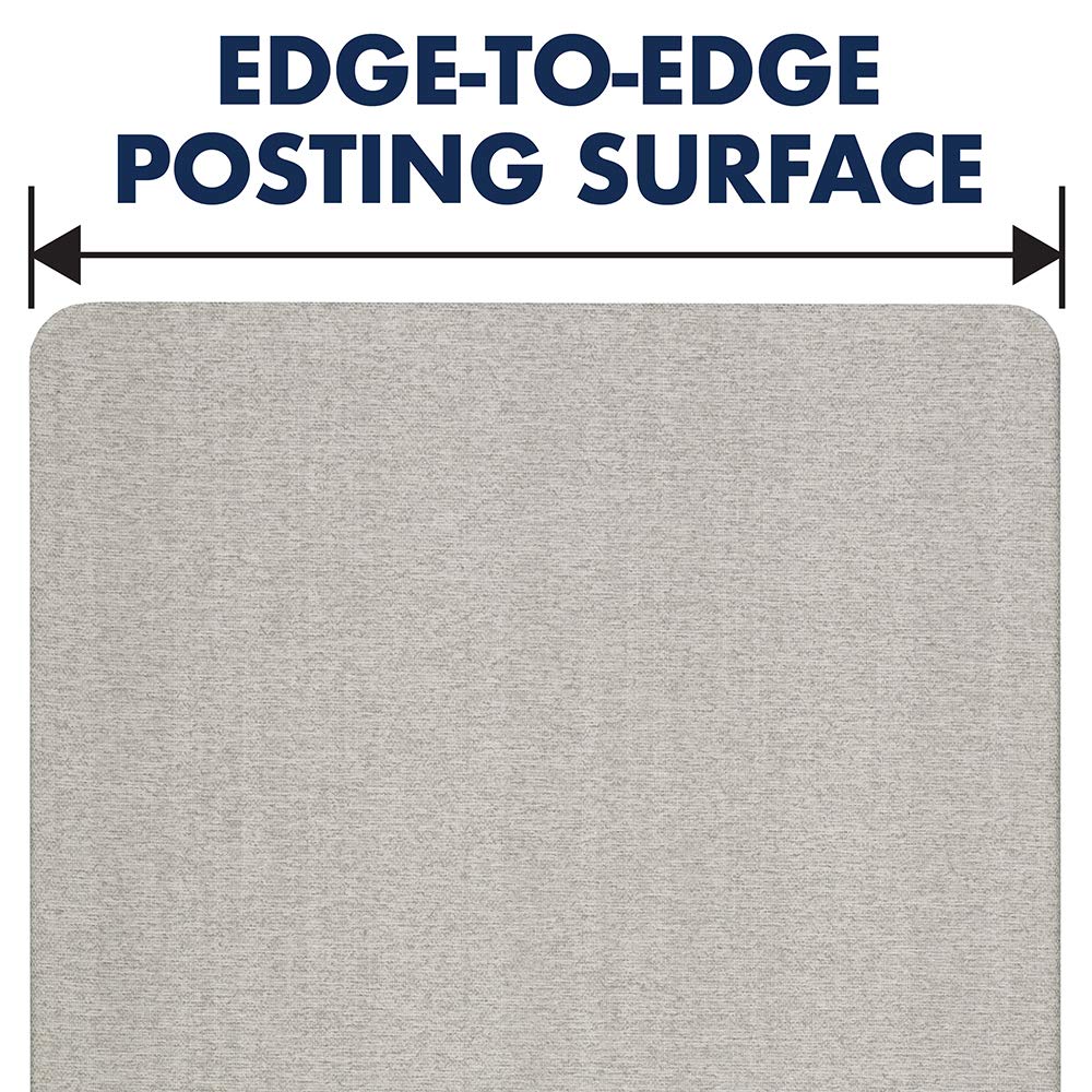 Quartet Bulletin Board 36"W x 24"H Fabric Cork Board Alternative for Office School or Home Décor, Gray (7683G)