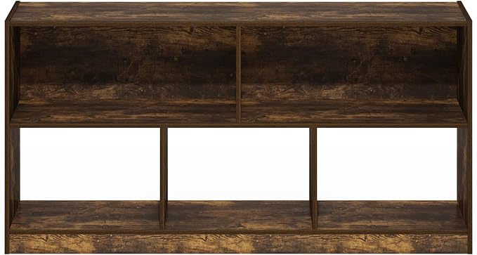 Furinno DALY Book Shelf, 5-Cube Bookshelf, Horizontal Cube Storage Organizer