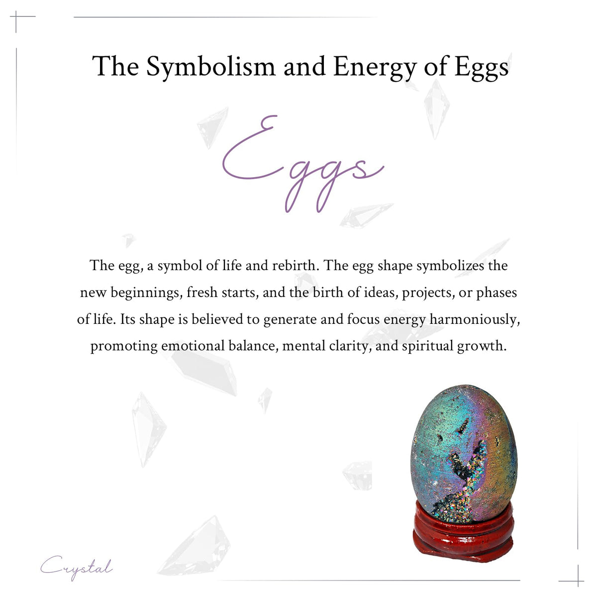 mookaitedecor Druzy Agate Geode Specimen, Rainbow Titanium Coated Quartz Crystal Egg Figurines with Wood Stand