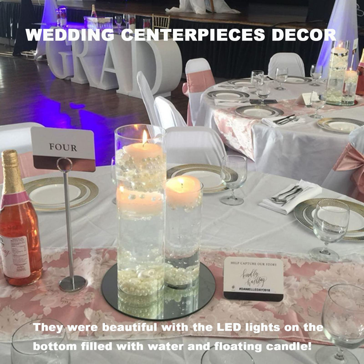 Glass Hurricane Candle Holder Esmiome - Cylinder Vases for Centerpieces 6 Sets (24Pcs) Hurricane Floating Candle Holder, Glass Vases for Flowers, Decorative for Home Wedding, 4''+6''+8'+10''(High)