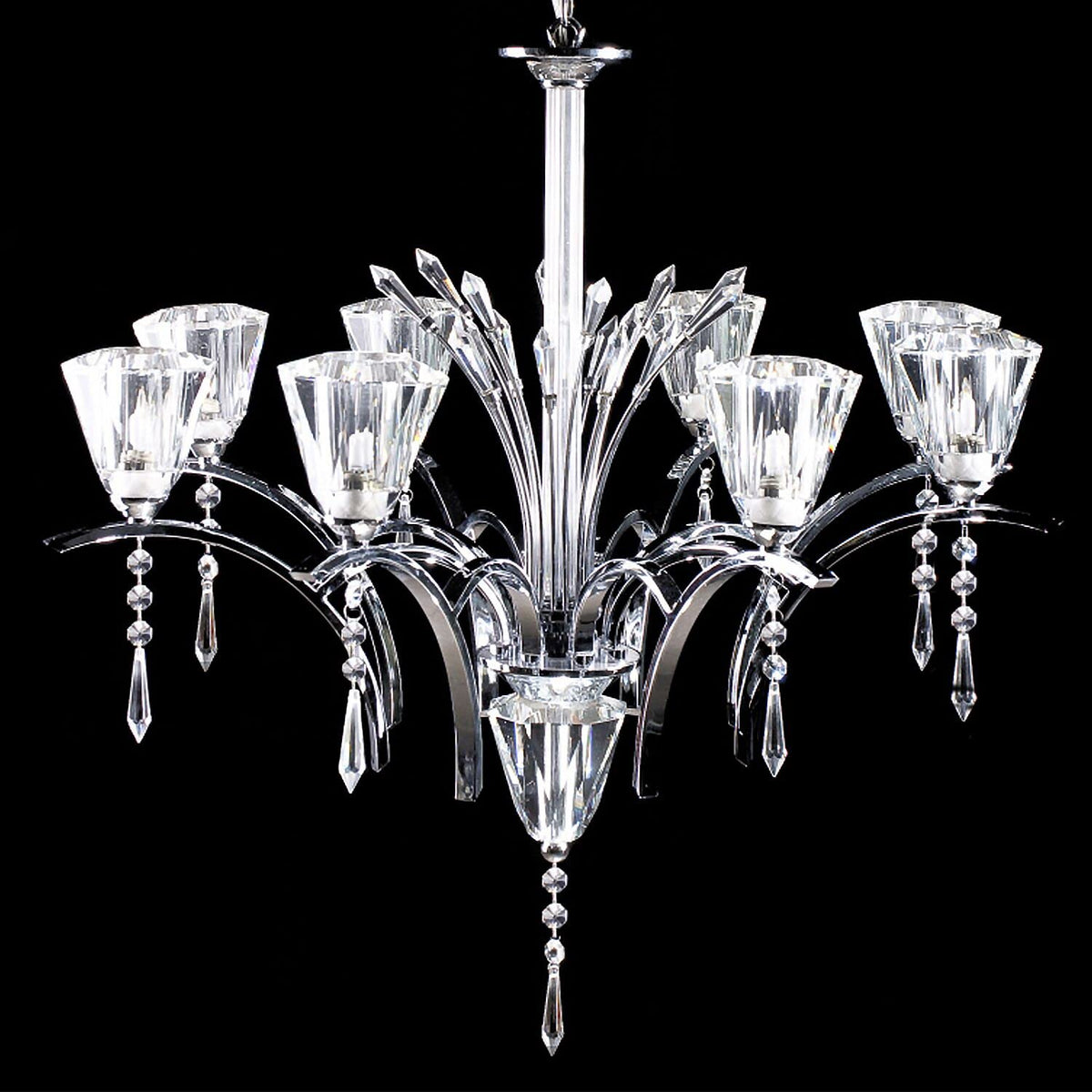 Jishi 30pk Crystal Ornaments for Christmas Tree Decorations, Acrylic Hanging Crystals for Centerpieces Home Decor, Clear Plastic Icicle Prism Drop Pendant w/Crystal Beads for Chandelier Party Supplies