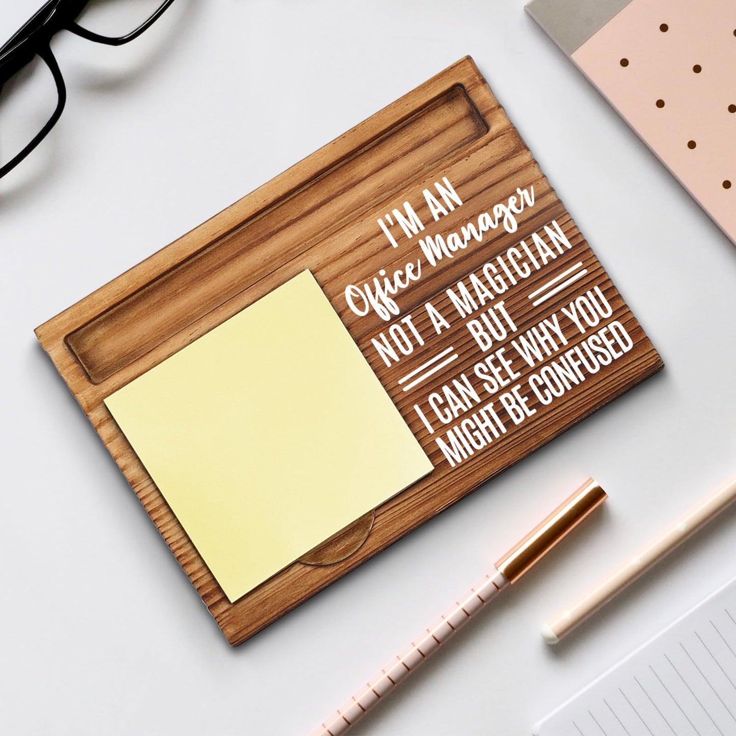 wainvniaw Office Manager Gifts, Office Manager Leader Desk Sticky Self-Stick Note Pad Holders WPP37