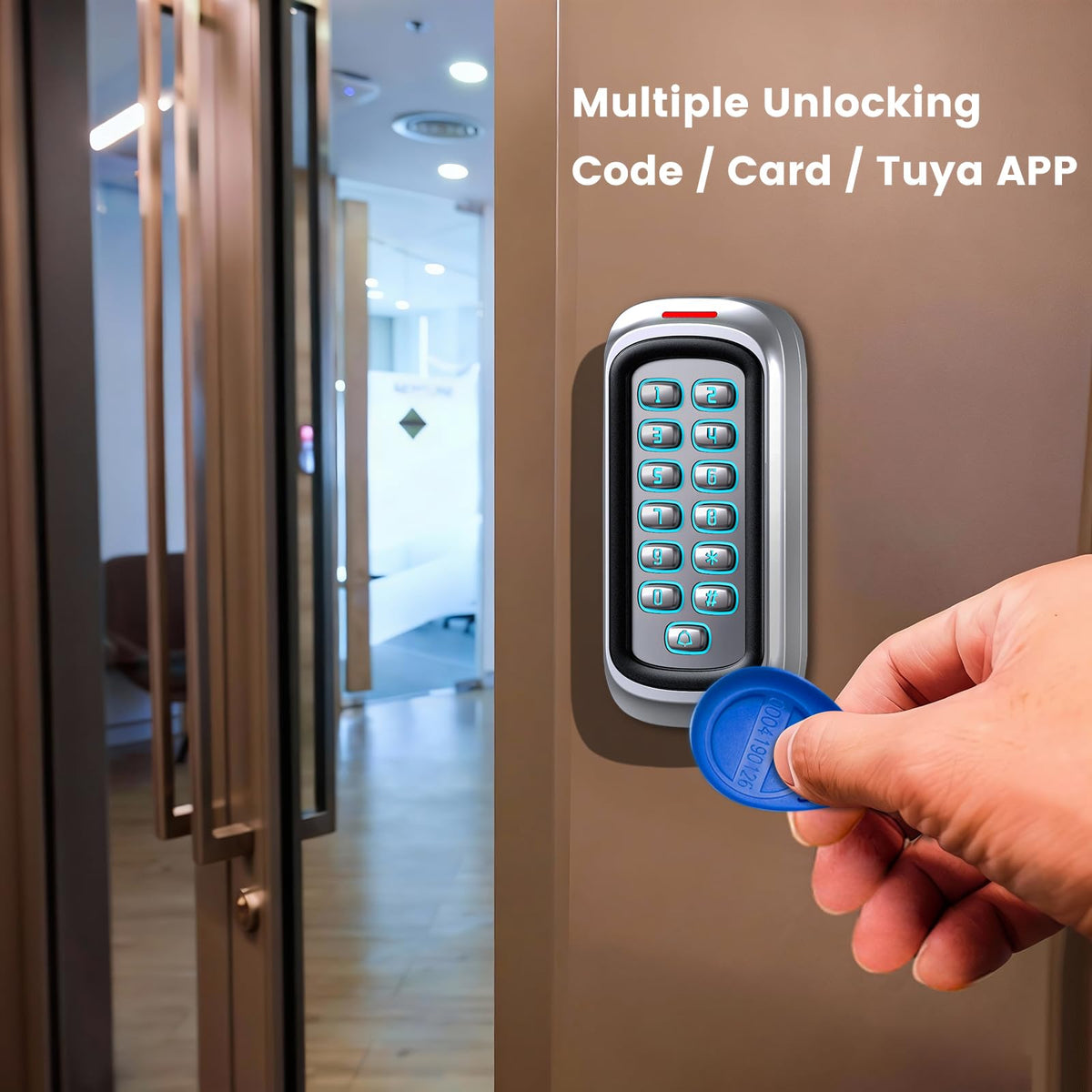 Wireless WiFi Access Control Keypad, 12V DC Metal Door Access Control System, IP68 Waterproof, TUYA Wireless Remote Unlock, Universal Keyless Entry Keypad for Garage Door Opener, Gate Opener