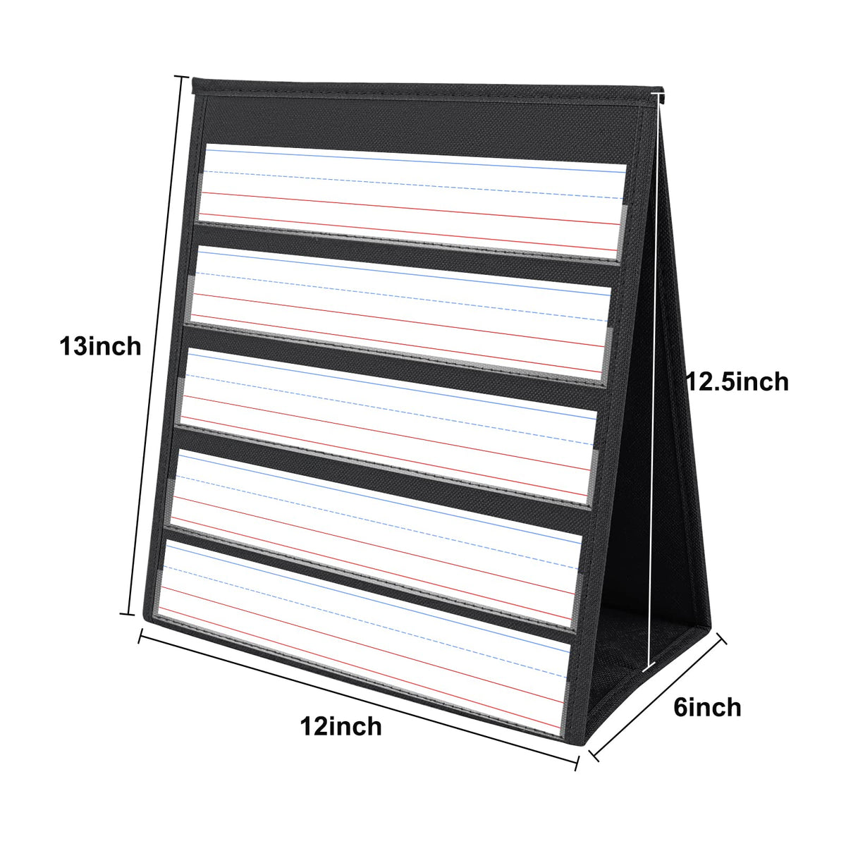 EAMAY Desktop Pocket Chart, Tabletop Teaching Classroom Pocket Charts Double-Side and self-Standing Pocket Chart for Kindergarten, Home Use or Classroom (Black)