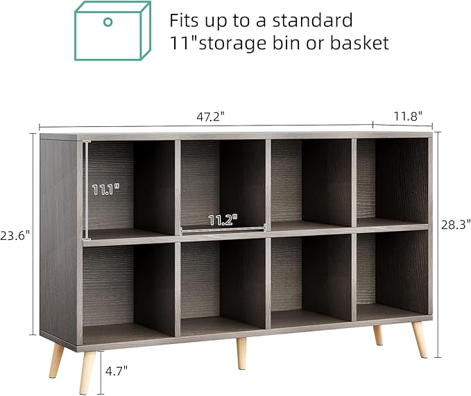 8-Cube Bookshelf 2 Tier Retro Bookcase