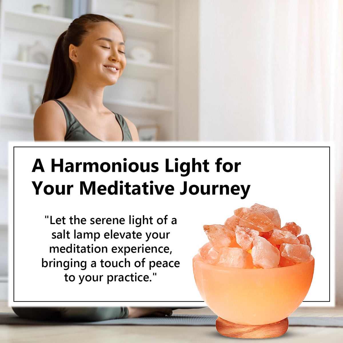 Himalayan Glow Natural Pink Salt Bowl Night Lamp with Crystal Chunks | Hand-Carved Himalayan Salt Lamp for Air Purification and Calming Ambiance