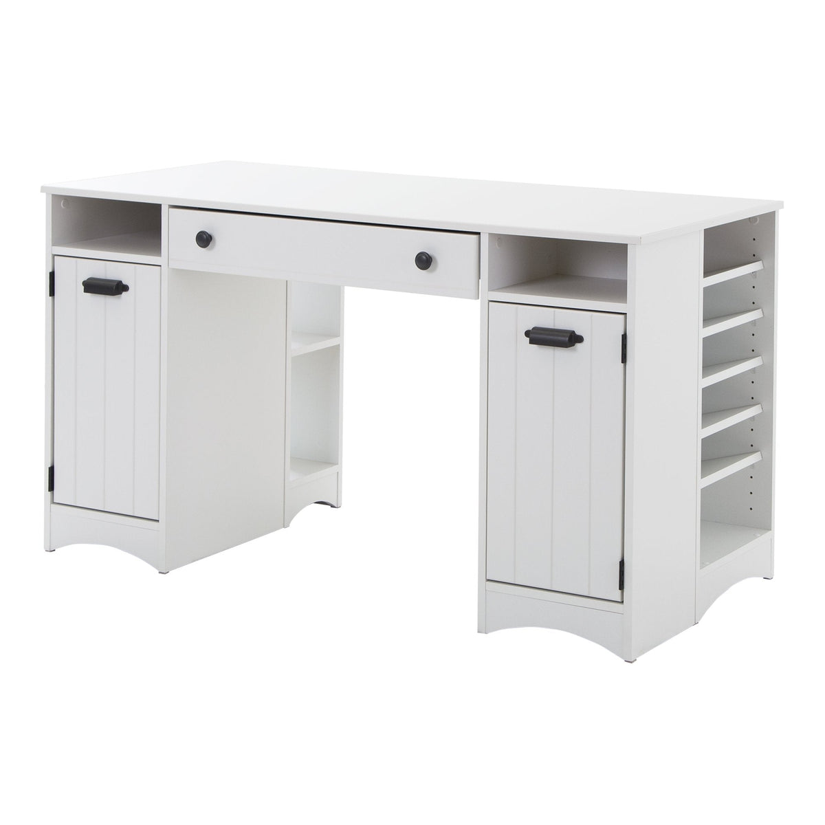South Shore Artwork Craft Table with Storage Pure White, Coastal