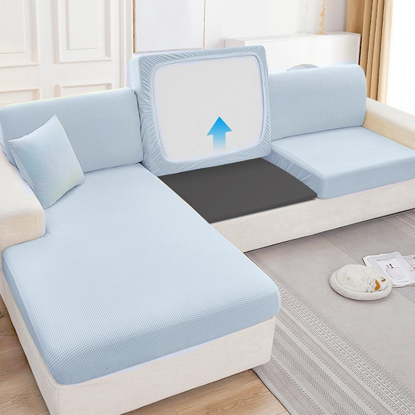 2 Pcs Furniture Seat Support 20" x 20" High-Density Foam Couch Sofa Cushion Support Cushion Sag Repair Replacement for Sofa Couch Loveseat Chair Sagging Sea