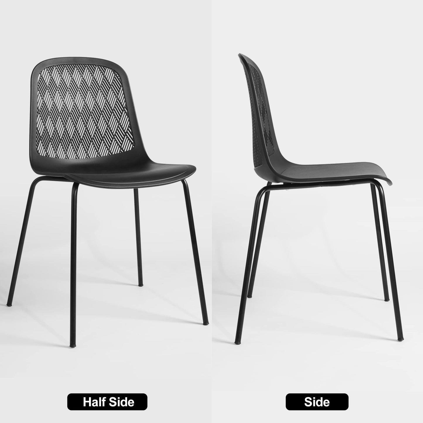 KM Legend Modern Chairs with Metal Legs for Living, Bedroom, Kitchen, Dining, Lounge Waiting Room, Restaurants, Cafes, Set of 4