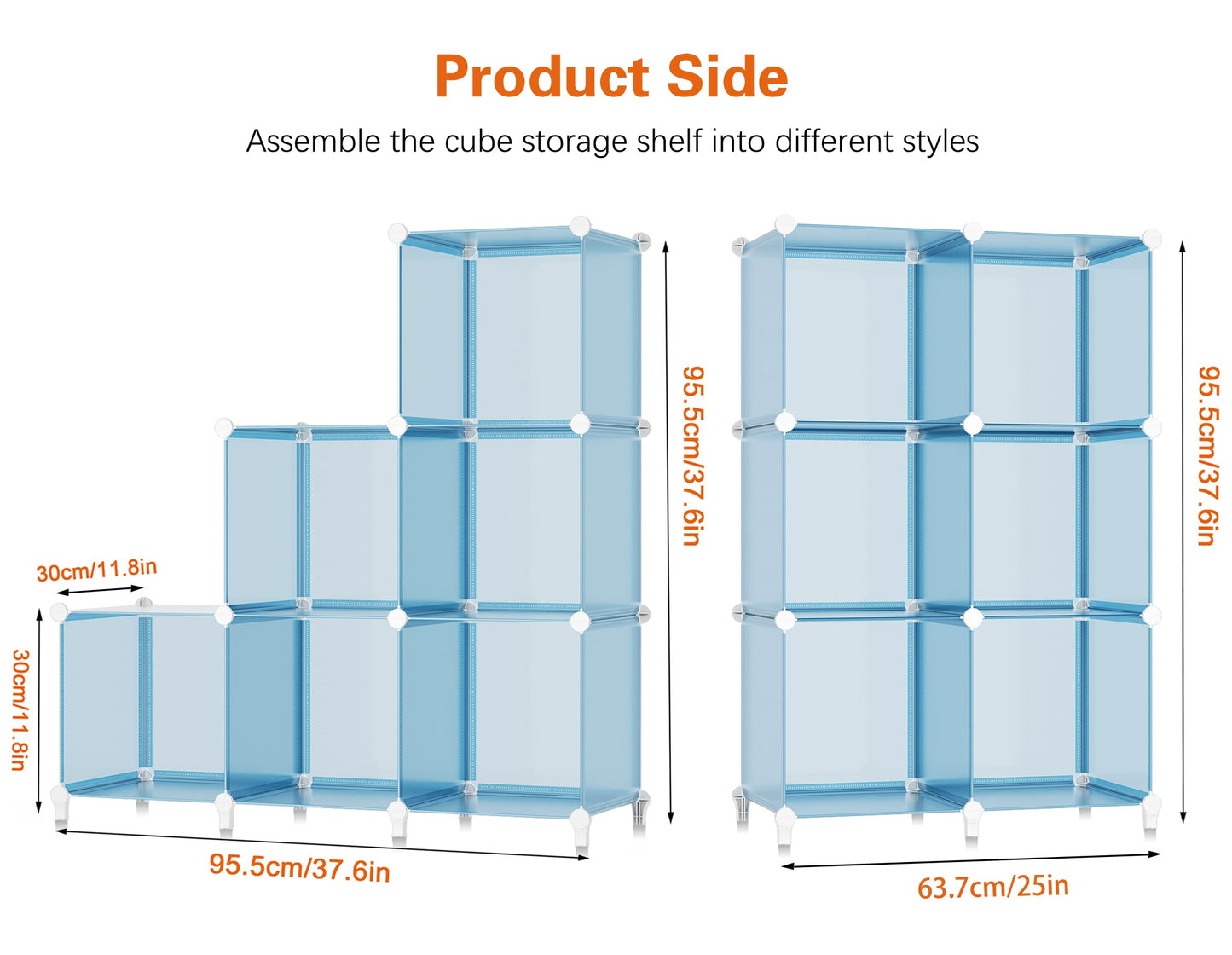 Portable Closet 6 Cube Closet Organizer and Storage Shelf Bookcase with Metal Hammer, Organizer Cabinet for Kids, Bedroom, Bathroom