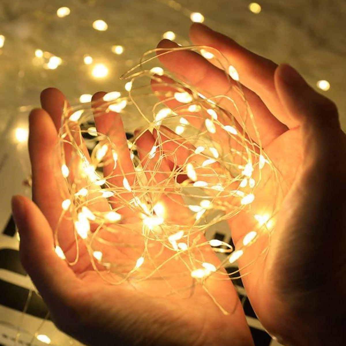 Dazzle Bright Fairy Lights Battery Operated, 4 Pack Total 80FT 240LED Silver Wire Waterproof String Lights, Christmas Decorations for Indoor Outdoor Bedroom Yard Party Decor, Warm White