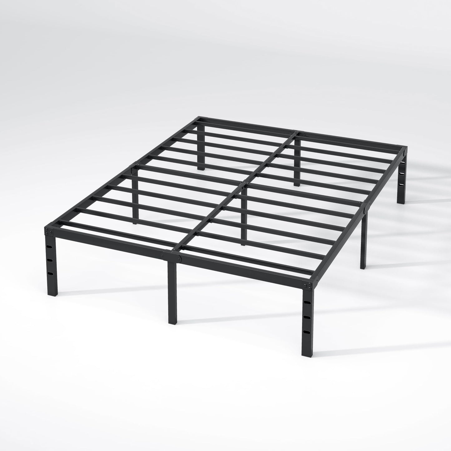 NEW JETO Metal Bed Frame,Full Size Bed Frame with Storage Space,Heavy Duty Sturdy Mattress Foundation,Easy Assembly,No Box Spring Needed, Black,12 Inch,Full