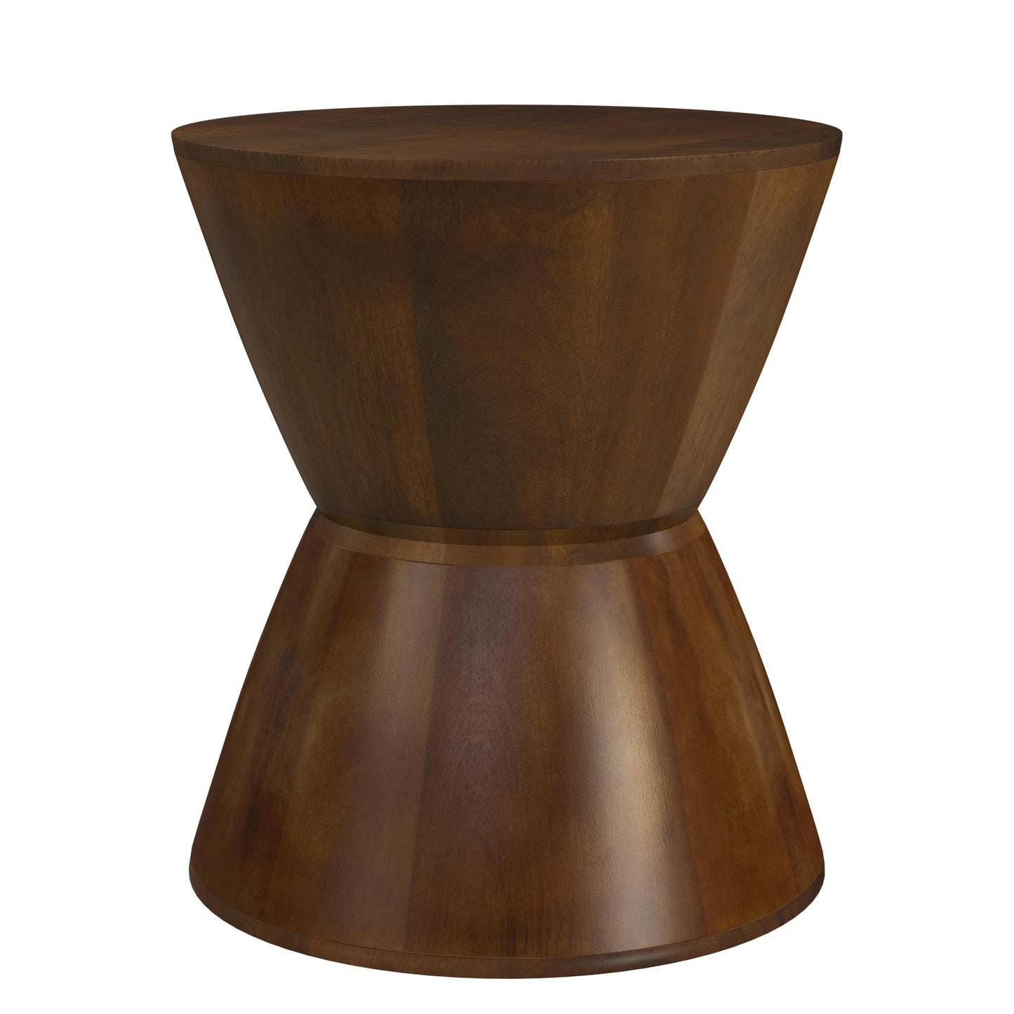 Spatial Order Walnut Mango Wood End/Side Round Table