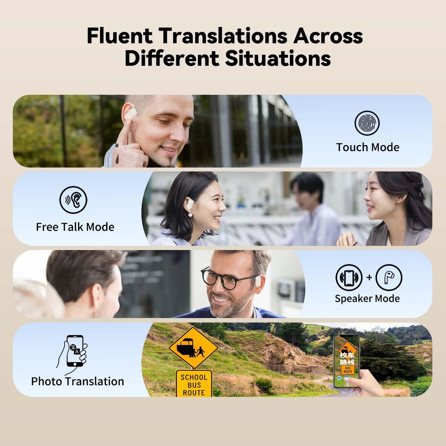 Wooask Translation Earbuds M9 Language Translator Device Open Ear Translator Headphones 98% High Accruacy Instant Translation in 1 Sec Support 144 Languages and Accents (with Offline Package)