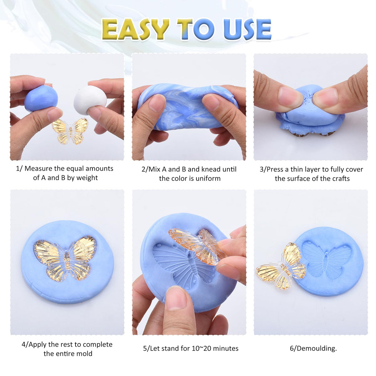 Silicone Putty - 2.5 Lb Flexible Silicone Mold Making Kit for Reusable Silicone Molds Making - Easy 1:1 Mixing Ratio Fast Cured Molding Putty for Casting, Resin Molds, Soap Mold, Candle Molds, Statues