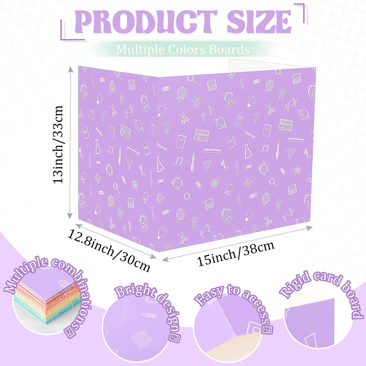 SATINIOR 24 Pcs Privacy Folders for Students, Desk Dividers for Classroom Testing, Trifold Cardboard Privacy Boards, Study Carrels Panel School Teacher Supplies(Stationery Style,Macaron Color)