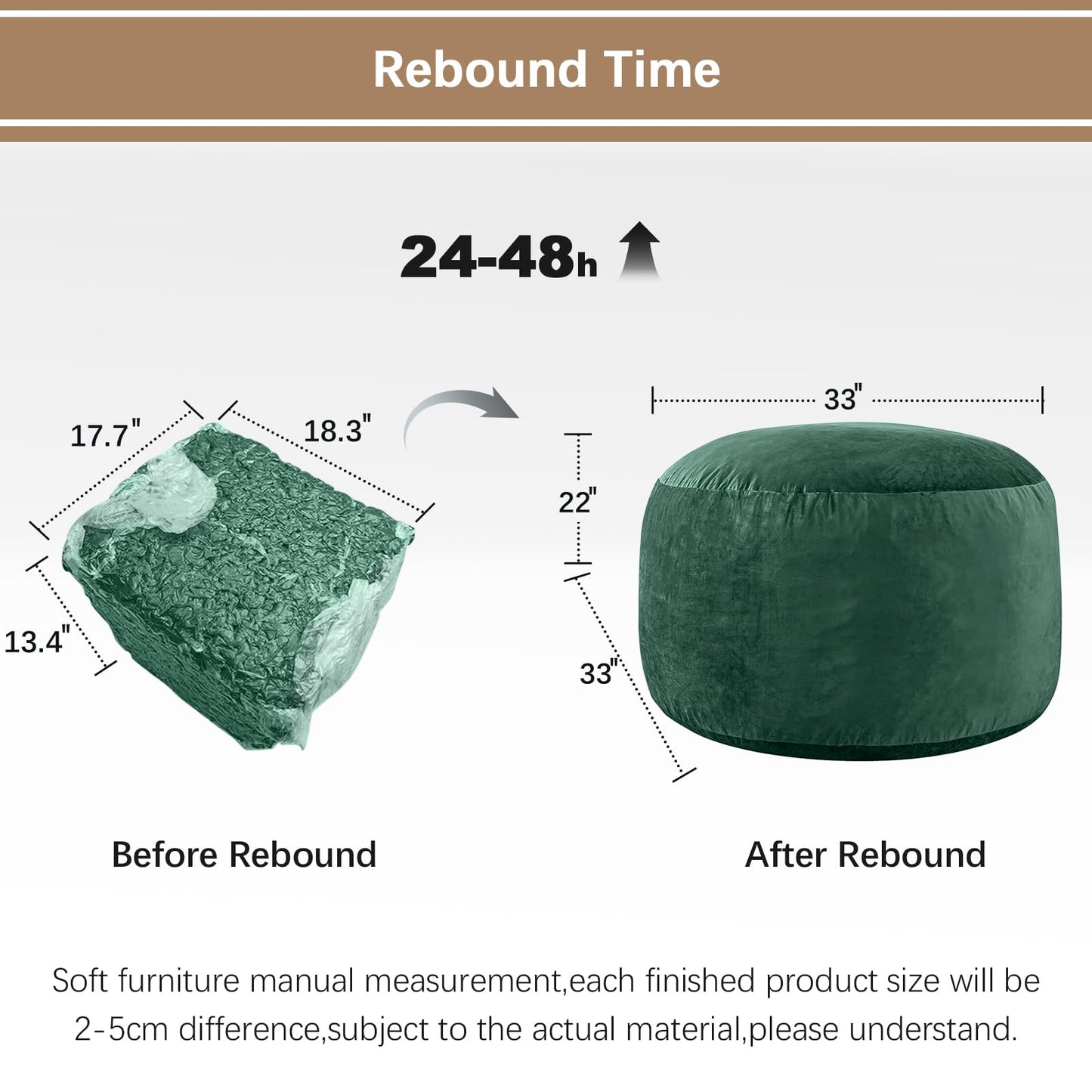 ILPEOD Bean Bag Chairs for Adults - Memory Foam Furniture BeanBag Chair - Kids/Teens Sofa with Soft Micro Fiber Cover - Round Fluffy Couch for Living Room Bedroom College Dorm