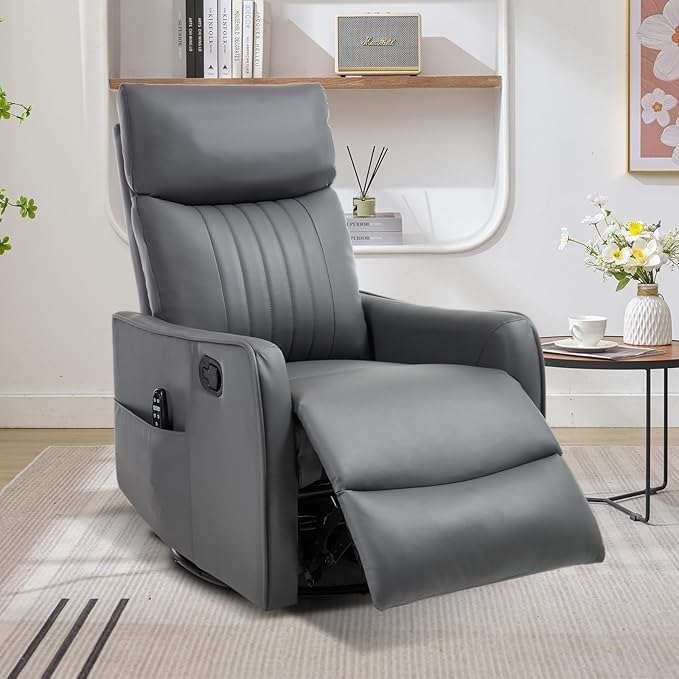 Trustyue Swivel Rocker Recliner Chair, 360° Swivel Recliner