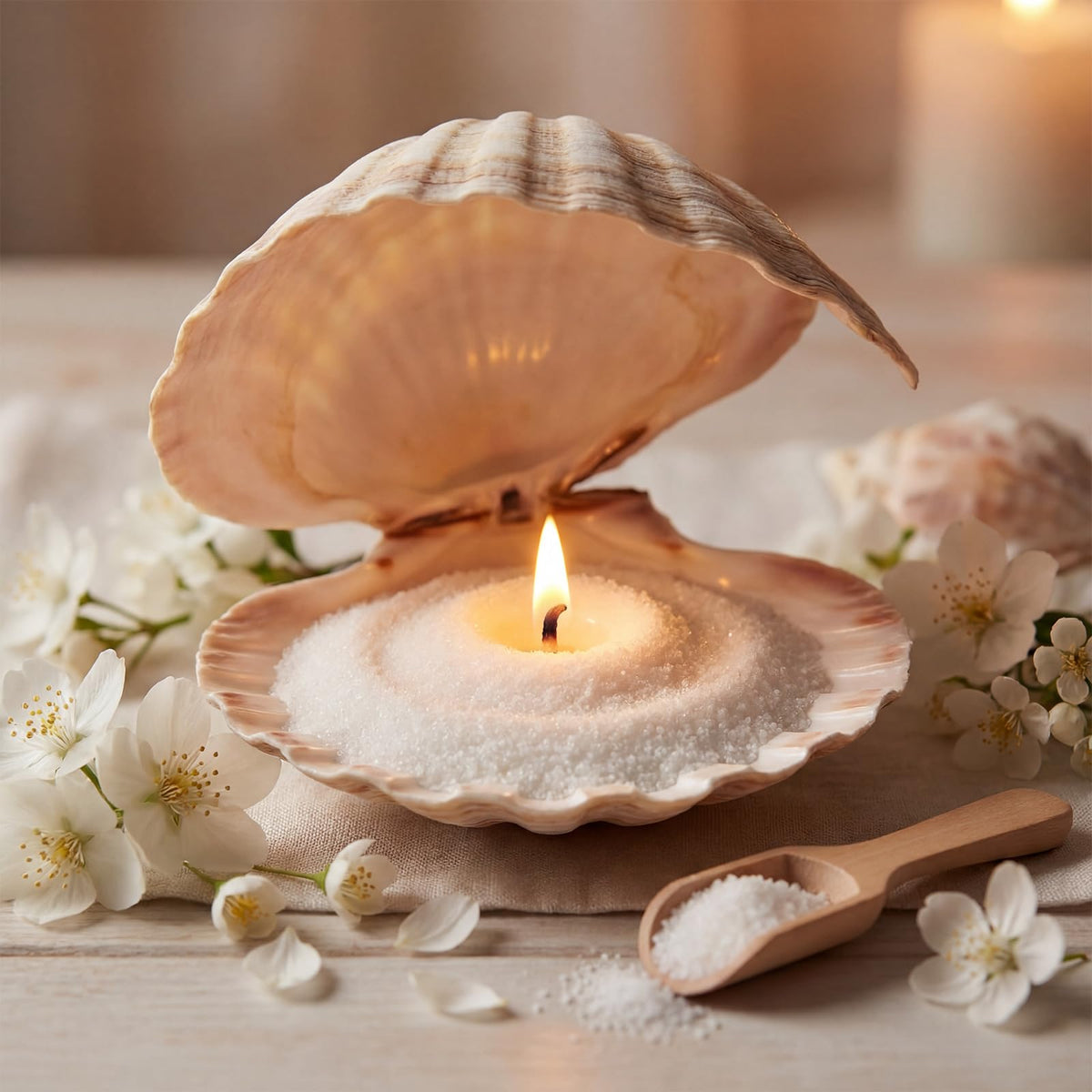 MTLEE Pearled Candle 4.4 Lb/70oz Mother's Day Mom Gifts Gardenia Jasmine Scented Sand Candle Kit Include 100 Wicks, Bow Gift Box, Spoon Reusable Pearled Wax for DIY Home Kit