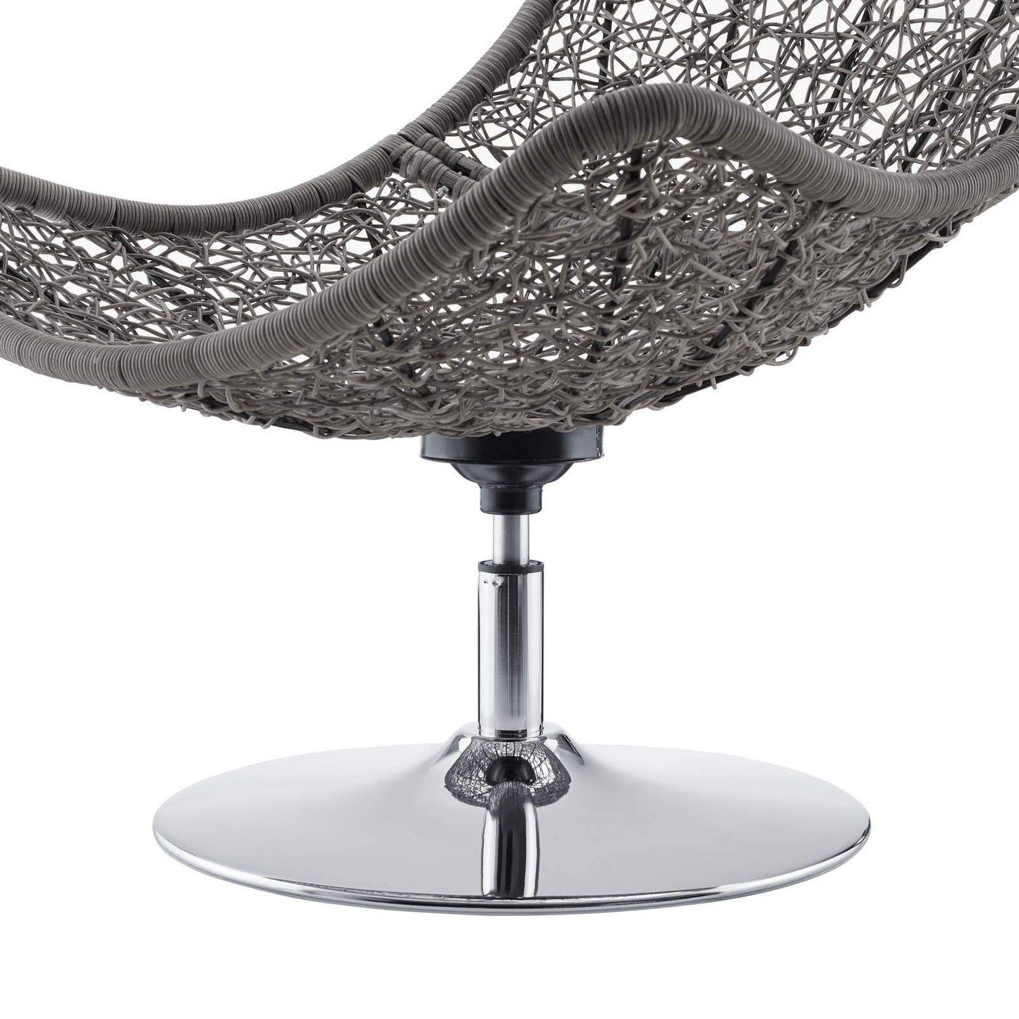 Modway Brighton Outdoor Patio Wicker Rattan Swivel Lounge Chair in Light Gray White