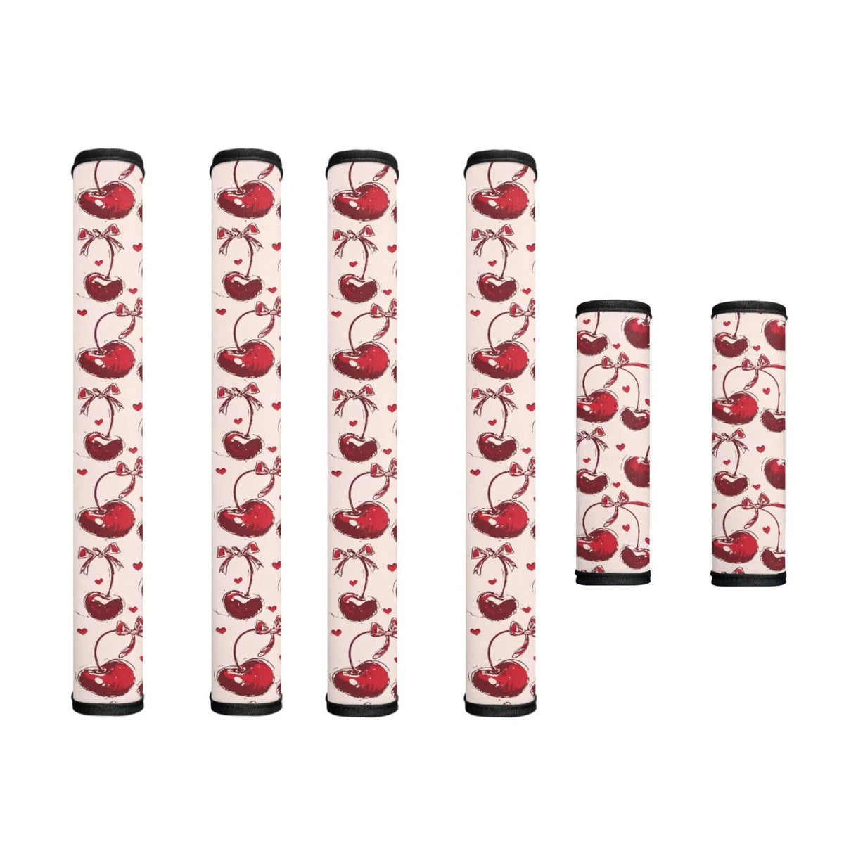 Hwzdsyxl Cherry Bowknot Heart Print Refrigerator Door Handle Covers Set of 6 Kitchen Appliance Handles Decor Anti-Static Fridge Handle Cover Keep Off Fingerprints Food Spot for Valentine's Day Decor