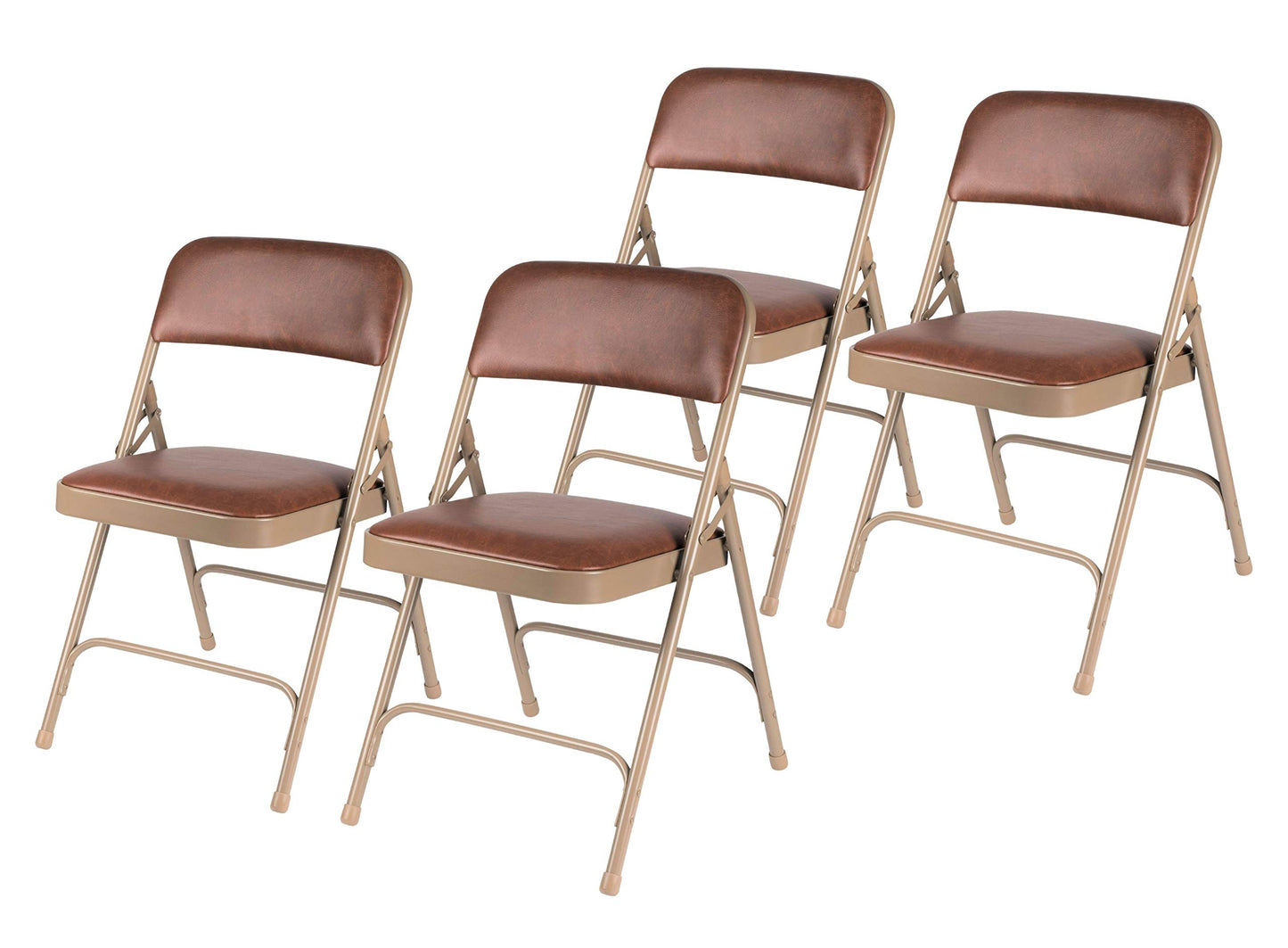 OEF Furnishings OEF1203 Commercial-Grade Vinyl Padded Folding Chair (Brown, 4-Pack)