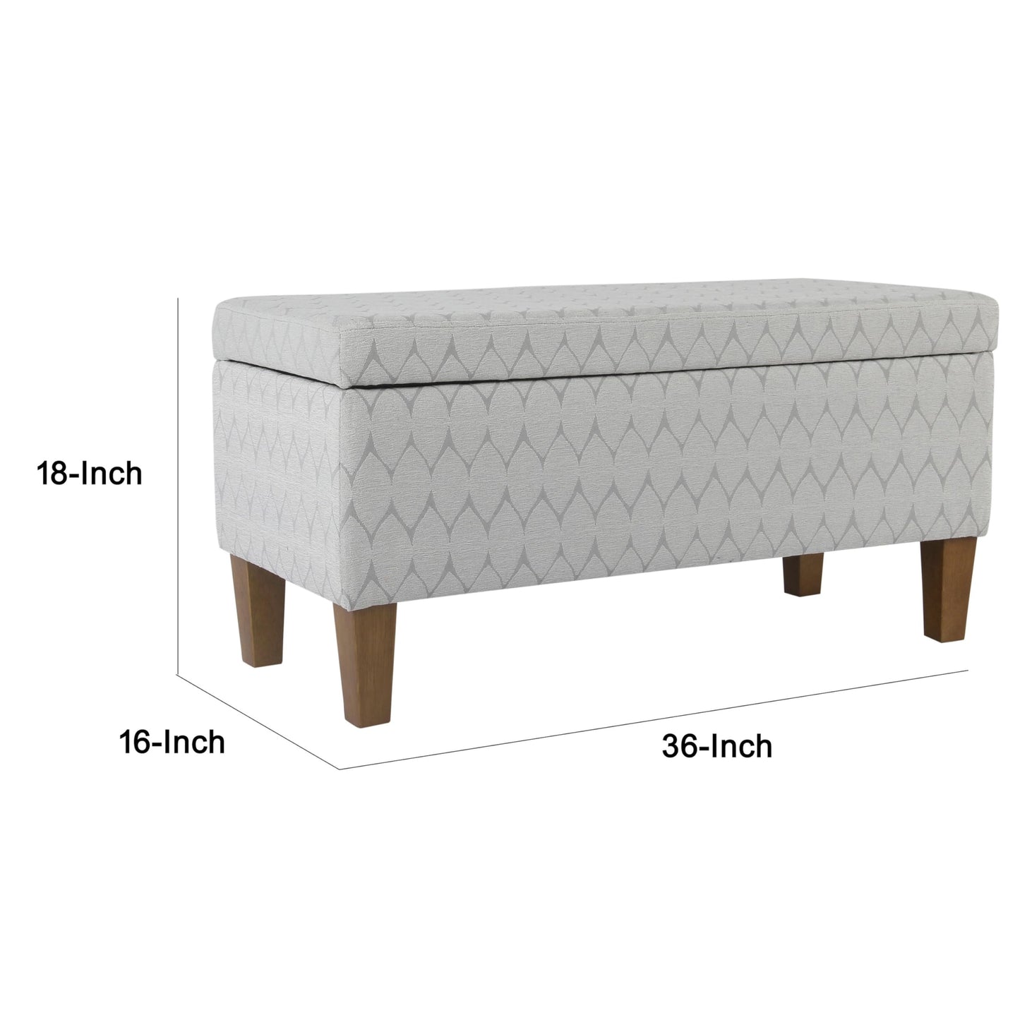 Kinfine 36" Geometric Storage Bench - Gray & Brown