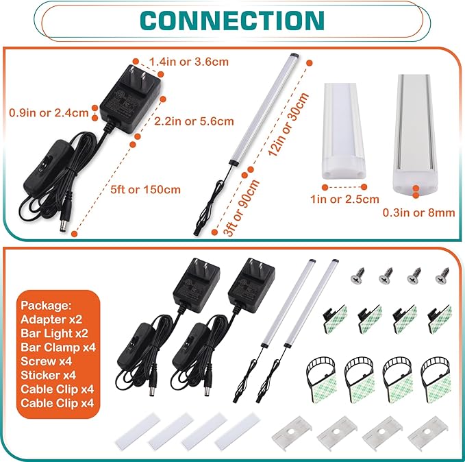 Under Cabinet LED Bar 12inch, Single Counter Light