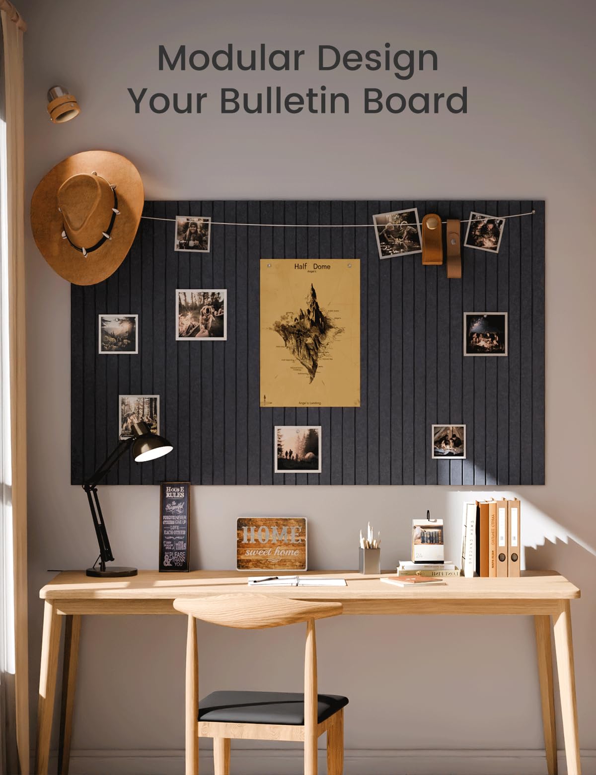 Fluxynara Large Felt Bulletin Board 48" X 36" Cork Board Alternative-12 Pack with 70 Safe Removable Adhesive Tabs, Cork Boards for Walls Cork Board for Home Office Classroom Pin Board -Navy Blue