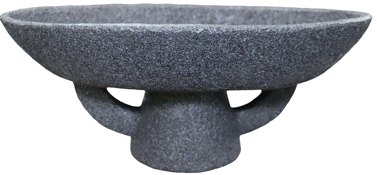 Boho Modern Decorative Bowl decor - Multi functional modern home Pedestal decoration bowl,Handicraft Bowls,Stylish Key Bowl for Entry Table,Fruit Bowls for Kitchen Counter,Artificial Stone Black