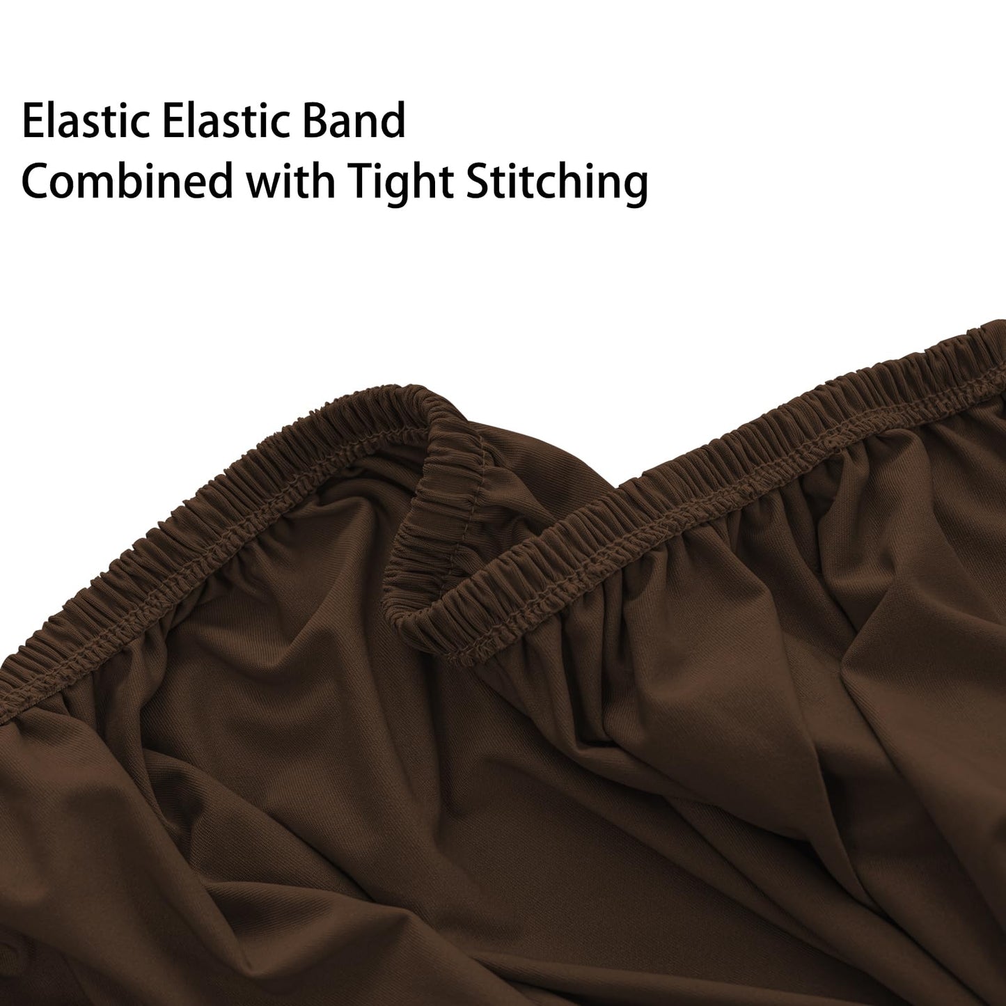 UOIJAY Super Stretch Ottoman Cover- Soft Form Fit Ottoman Cover Rectangular Ottoman Slipcovers for Folding Storage Furniture, Footstool Cover with Nonslip Elastic Bottom (Large, Chocolate)