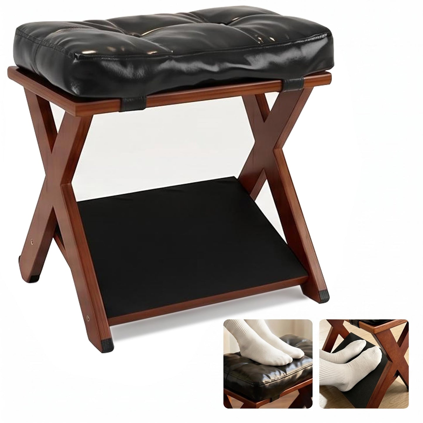 Foot Rest Under Desk at Work - Upgraded Taller Double Step Ergonomic Footrest Under Desk with 3 Height Options & Non-Slip Surface. Office Foot Stool for Home Office & Gaming, Leg Rest Posture Relief